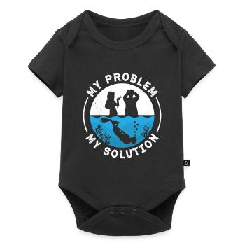 Apnée Mon problème Mon pictogramme Papa Maman Plongée - Body à manches courtes Premium Bébé - noir - Devant