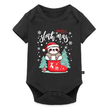 Cute Sloth in Santa Boots Christmas Kids - Baby Premium short-sleeve bodysuit - black - Front