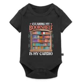 Book Lover Cleaning My Bookshelf Is My Cardio - Baby Premium short-sleeve bodysuit - black - Front