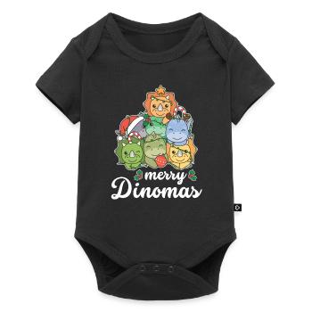 Merry Dinoma's pun Dino Christmas - Baby Premium short-sleeve bodysuit - black - Front