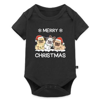Joyeux Noël Carlin Chiens de la veille de Noël - Body à manches courtes Premium Bébé - noir - Devant
