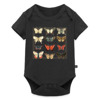 Vintage Butterflies Collection Monarch Cottagecore - Baby Premium Kurzarmbody - Schwarz - Vorne