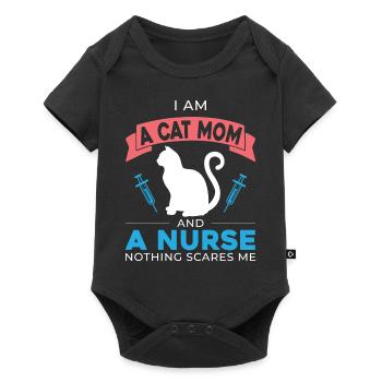 Je suis une maman chat - Body à manches courtes Premium Bébé - noir - Devant