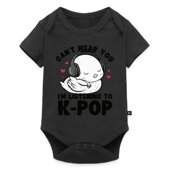 Je ne t’entends pas, j’écoute Kpop Duck K-pop - Body à manches courtes Premium Bébé - noir - Devant