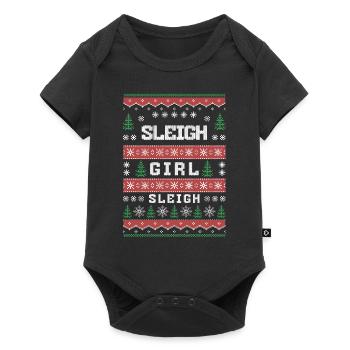 Sleigh Girl Sleigh Funny Ugly Christmas für Frauen - Baby Premium Kurzarmbody - Schwarz - Vorne