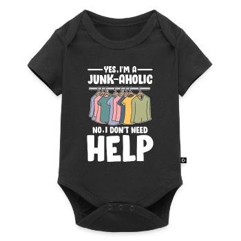 Yes I'm Junk-Ahoic No I Don't Need Help für - Baby Premium Kurzarmbody - Schwarz - Vorne