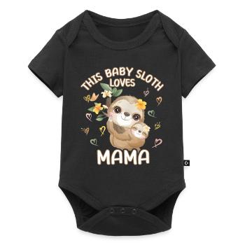 Ce bébé paresseux aime maman le jour de la fête des mères - Body à manches courtes Premium Bébé - noir - Devant