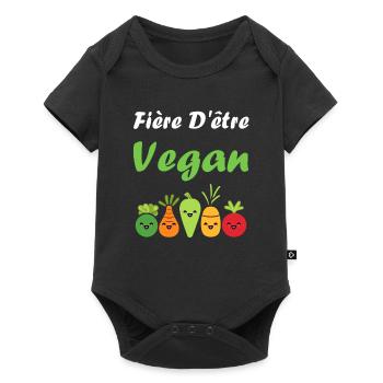 Légumes Humour je suis vegan - Body à manches courtes Premium Bébé - noir - Devant