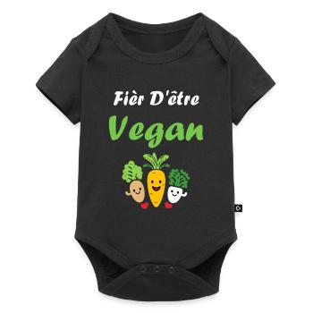 Légumes Humour je suis vegan - Body à manches courtes Premium Bébé - noir - Devant