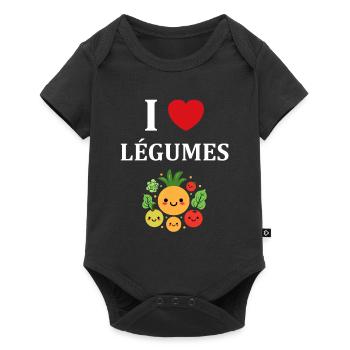 Légumes Humour je suis vegan - Body à manches courtes Premium Bébé - noir - Devant