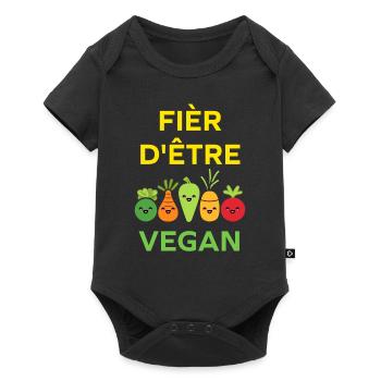 Légumes Humour je suis vegan - Body à manches courtes Premium Bébé - noir - Devant
