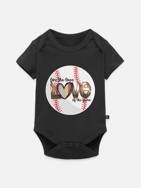 Ich liebe Baseball - Baby Premium Kurzarmbody - Schwarz