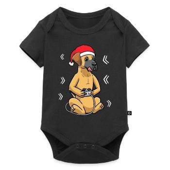 Great Dane Dog Christmas Video Games Gamer - Baby Premium short-sleeve bodysuit - black - Front