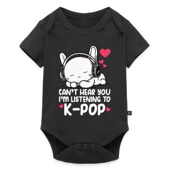 Can't Hear You I'm Listening Kpop Rabbit K-pop - Baby Premium short-sleeve bodysuit - black - Front