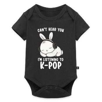 Can't Hear You I'm Listening Kpop Rabbit K-pop - Baby Premium short-sleeve bodysuit - black - Front