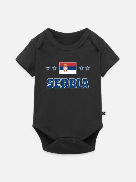 Serbien - Baby Premium Kurzarmbody - Schwarz