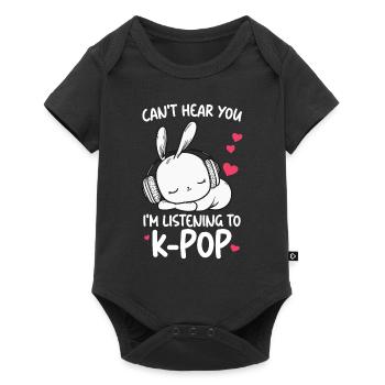 Can't Hear You I'm Listening Kpop Rabbit K-pop - Baby Premium short-sleeve bodysuit - black - Front