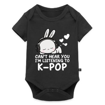 Can't Hear You I'm Listening Kpop Rabbit K-pop - Baby Premium short-sleeve bodysuit - black - Front