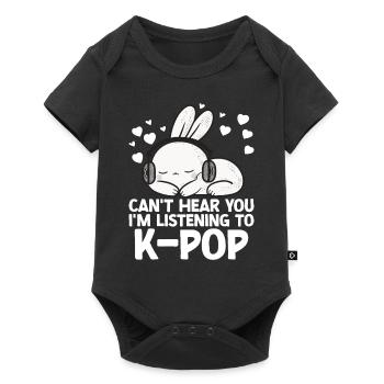 Can't Hear You I'm Listening Kpop Rabbit K-pop - Baby Premium short-sleeve bodysuit - black - Front