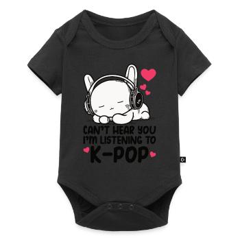 Can't Hear You I'm Listening Kpop Rabbit K-pop - Baby Premium short-sleeve bodysuit - black - Front