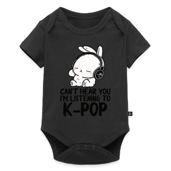Can't Hear You I'm Listening Kpop Rabbit K-pop - Baby Premium short-sleeve bodysuit - black - Front