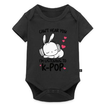 Can't Hear You I'm Listening Kpop Rabbit K-pop - Baby Premium short-sleeve bodysuit - black - Front