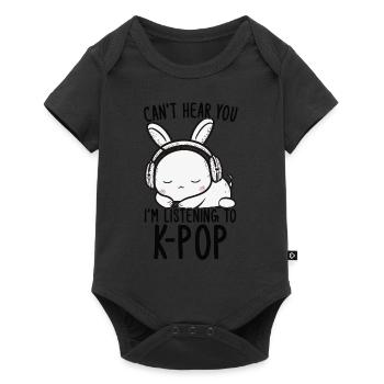Can't Hear You I'm Listening Kpop Rabbit K-pop - Baby Premium short-sleeve bodysuit - black - Front