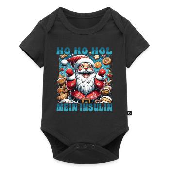 Ho Ho Hold My Blood Sugar Level - Diabetes Spruch - Baby Premium Kurzarmbody - Schwarz - Vorne