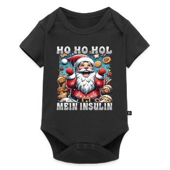 Ho Ho Hold My Blood Sugar Level - Diabetes Spruch - Baby Premium Kurzarmbody - Schwarz - Vorne