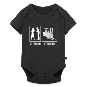 Opérateur de chariot élévateur Mon problème Mon pictogramme Papa Maman - Body à manches courtes Premium Bébé - noir - Devant
