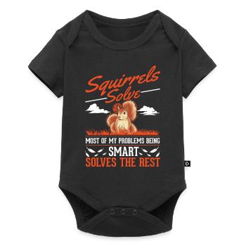 Écureuil cadeau écureuil gris - Body à manches courtes Premium Bébé - noir - Devant