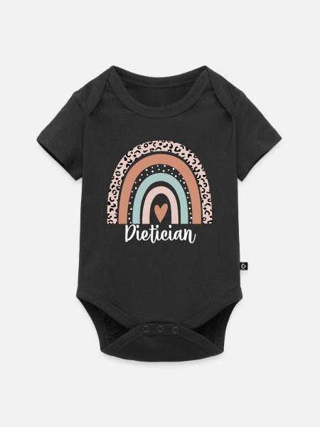 Ernährungsberater Regenbogenleopard Lustiger Ernährungsberater - Baby Premium Kurzarmbody - Schwarz