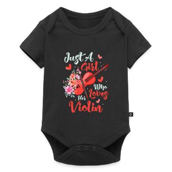 Just A Girl Who Loves Her Violin Orchestra Violini - Baby Premium Kurzarmbody - Schwarz - Vorne