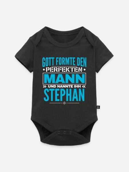 Stephan Name Design - Baby Premium Kurzarmbody - Schwarz