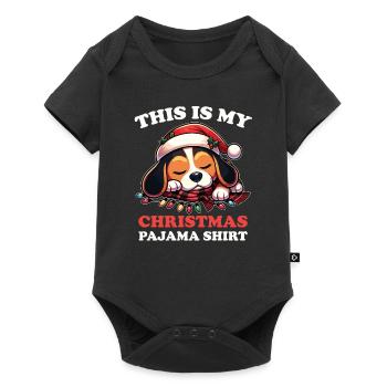 Pyjama de Noël Beagle Chiens - Body à manches courtes Premium Bébé - noir - Devant