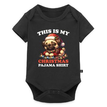 Pug Christmas Pajamas Dogs - Baby Premium short-sleeve bodysuit - black - Front