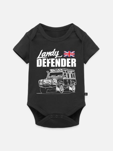 Landy Defender - Baby Premium Kurzarmbody - Schwarz