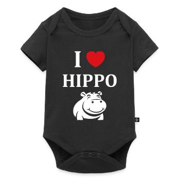 amour petit hippopotame - Body à manches courtes Premium Bébé - noir - Devant