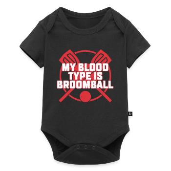 Funny Broomball - Mon groupe sanguin est Broomball - Body à manches courtes Premium Bébé - noir - Devant