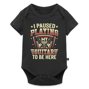 J’ai fait une pause en jouant de ma guitare pour être ici - Body à manches courtes Premium Bébé - noir - Devant