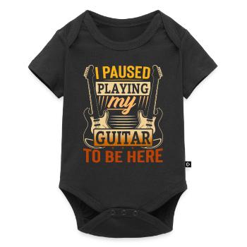 J’ai fait une pause en jouant de ma guitare pour être ici - Body à manches courtes Premium Bébé - noir - Devant