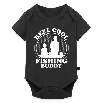 Reel Cool Fishing Buddy Funny Dad Fishing Lover - Baby Premium Kurzarmbody - Schwarz - Vorne