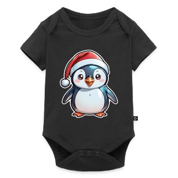 Penguin Christmas Hat - Baby Premium short-sleeve bodysuit - black - Front