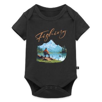 Fishing, Leisure, Contemplative, Quiet, Nature Experience - Baby Premium short-sleeve bodysuit - black - Front