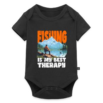 Fishing, Leisure, Contemplative, Quiet, Nature Experience - Baby Premium short-sleeve bodysuit - black - Front