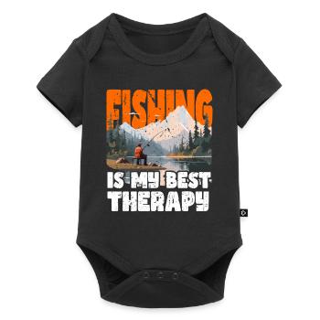 Fishing, Leisure, Contemplative, Quiet, Nature Experience - Baby Premium short-sleeve bodysuit - black - Front