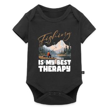 Fishing, Leisure, Contemplative, Quiet, Nature Experience - Baby Premium short-sleeve bodysuit - black - Front