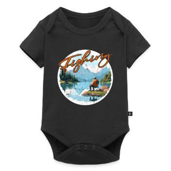 Fishing, Leisure, Contemplative, Quiet, Nature Experience - Baby Premium short-sleeve bodysuit - black - Front