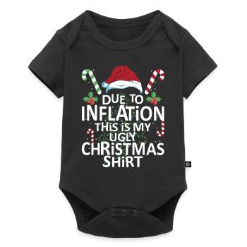 Aufgrund der Inflation Hässliche Weihnachten Witzi - Baby Premium Kurzarmbody - Schwarz - Vorne