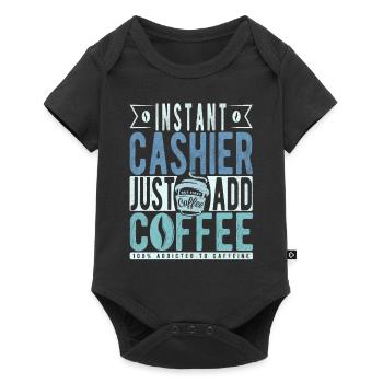 Caissier instantané Il suffit d’ajouter du café - Body à manches courtes Premium Bébé - noir - Devant